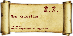 Mag Krisztián névjegykártya